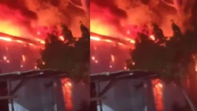 A massive fire broke out in a cooler factory in Sahibabad, Ghaziabad; fire department's rescue operation continues