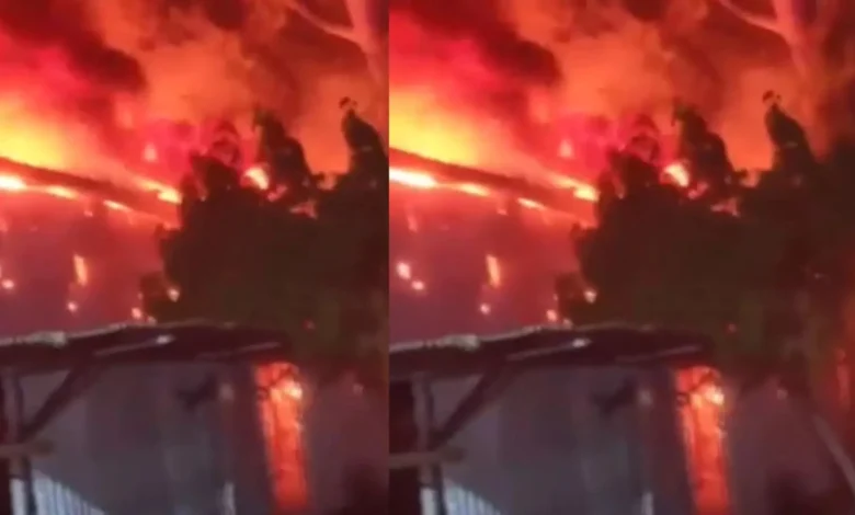 A massive fire broke out in a cooler factory in Sahibabad, Ghaziabad; fire department's rescue operation continues